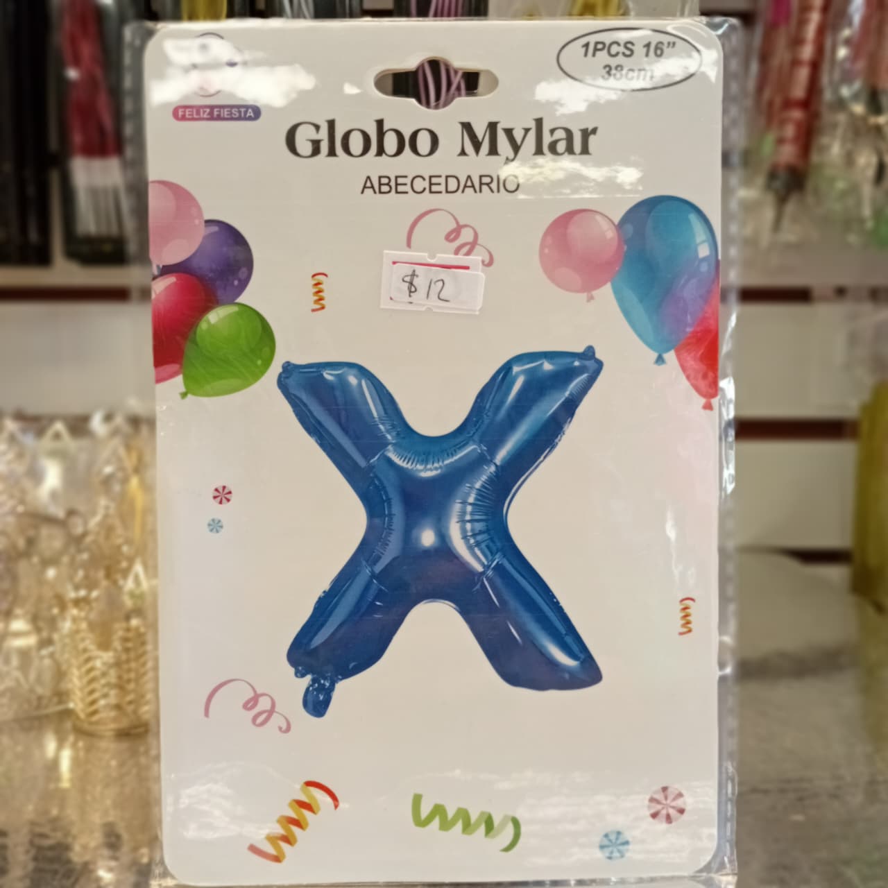 GLOBO FOILD AZUL MARINO 16" LETRA X