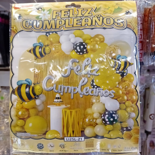 BOUQUET GLOBOS ABEJA FELIZ CUMPLEAÑOS