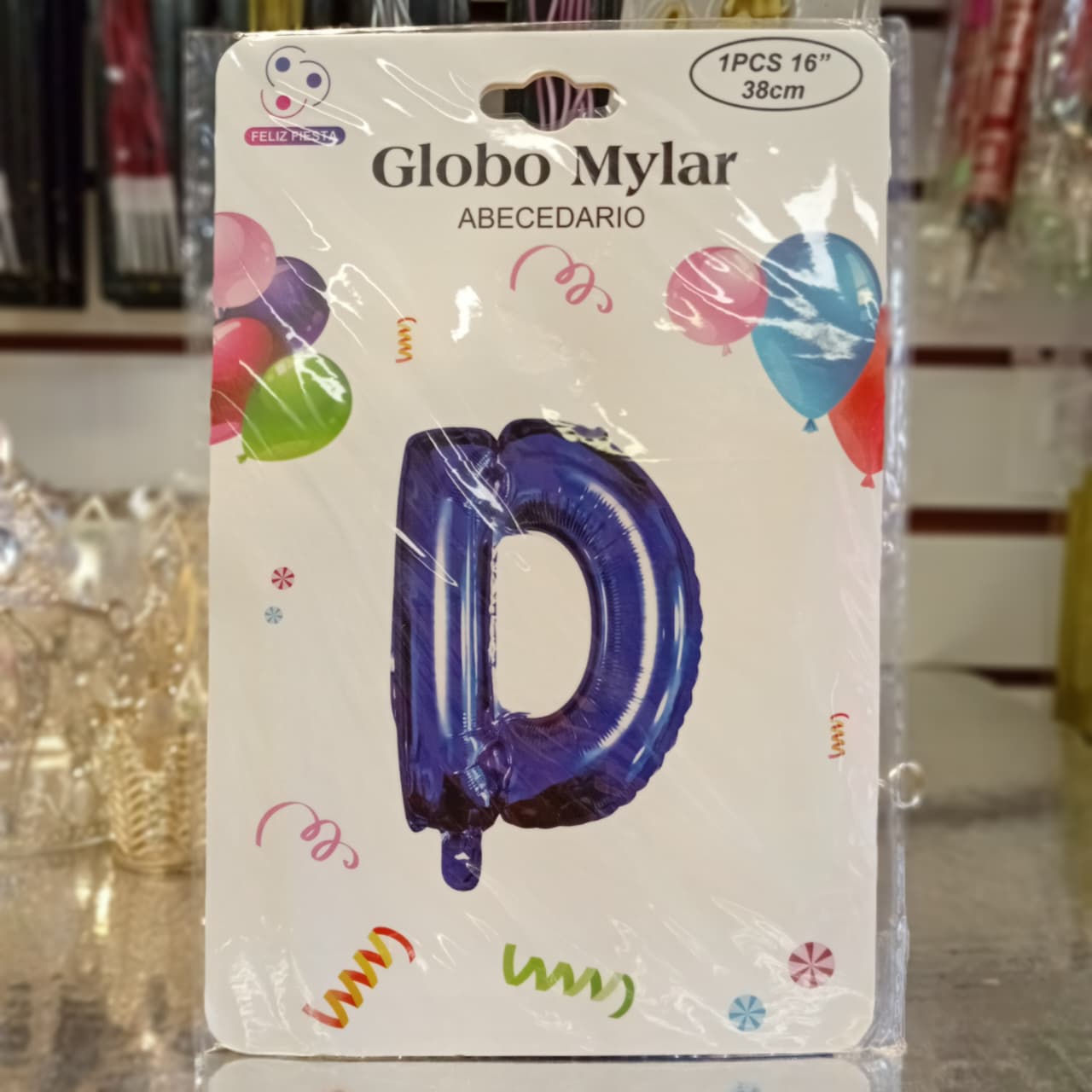GLOBO FOILD AZUL MARINO 16" LETRA D