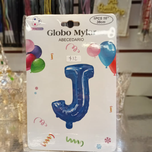 GLOBO FOILD AZUL MARINO 16" LETRA J