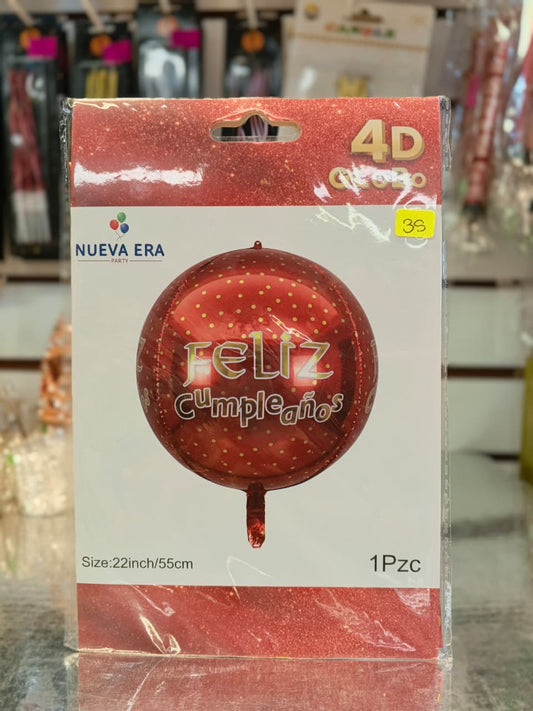 ORBZ FELIZ CUMPLEAÑOS ROJO 22 PULGADAS