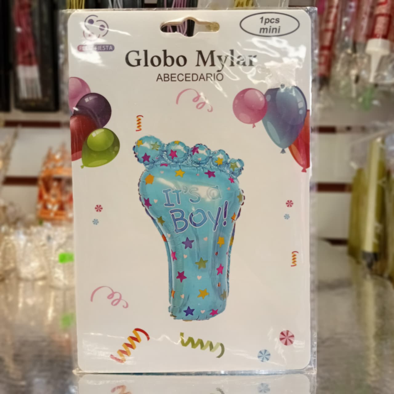GLOBO FOILD PIE DE BEBE AZUL