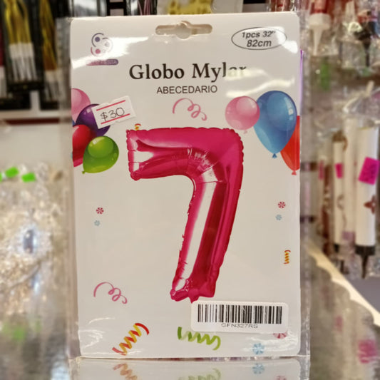 GLOBO FOILD 32" ROSA FUCSIA NUMERO 7