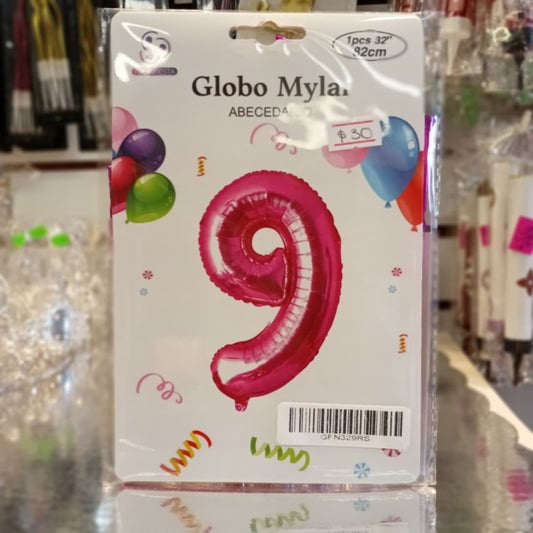 GLOBO FOILD 32" ROSA FUCSIA NUMERO 9