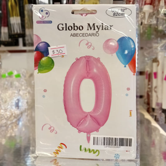 GLOBO FOILD 32" ROSA PASTEL NUMERO 0
