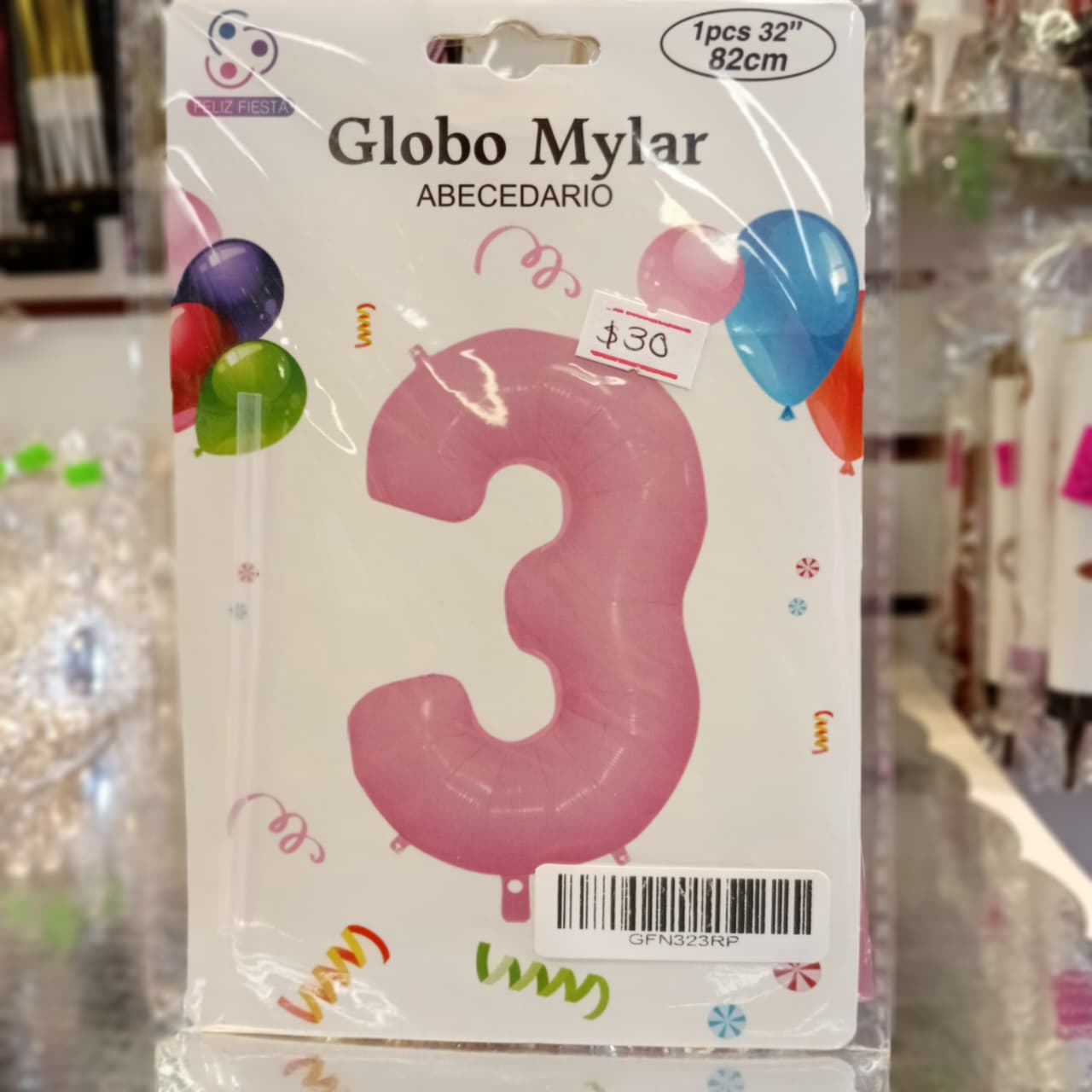 GLOBO FOILD 32" ROSA PASTEL NUMERO 3