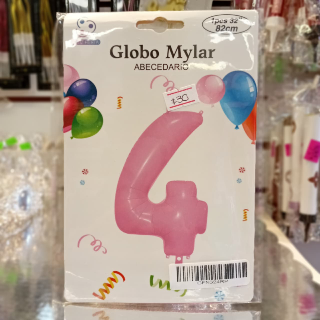 GLOBO FOILD 32" ROSA PASTEL NUMERO 4
