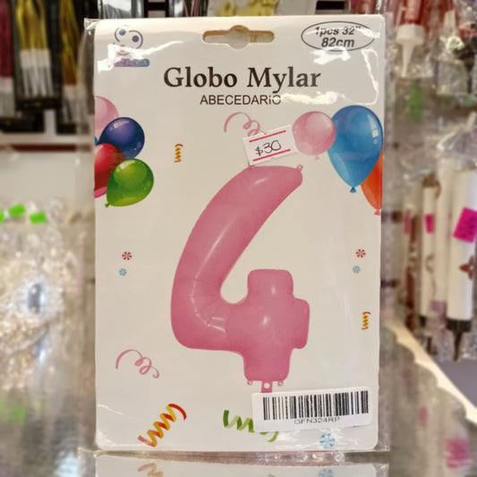 GLOBO FOILD 32" ROSA PASTEL NUMERO 4