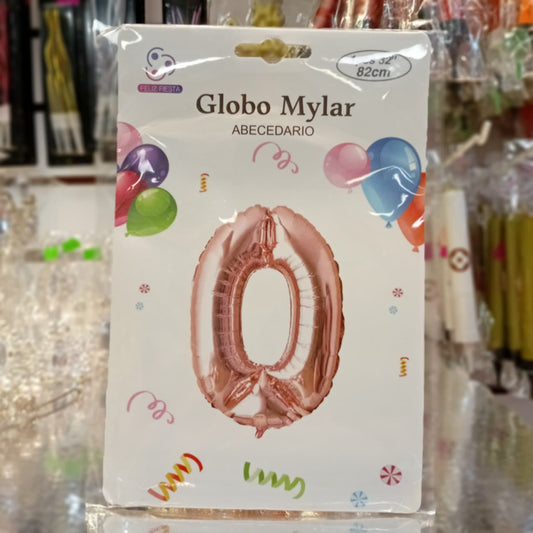 GLOBO FOIL NUMERO 0 ROSE GOLD 32 PULGADAS