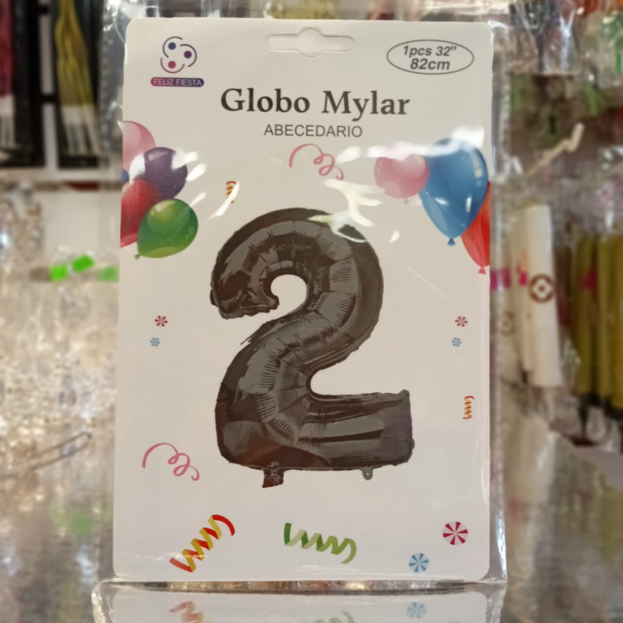 GLOBO FOIL NUMERO 2 NEGRO 32 PULGADAS