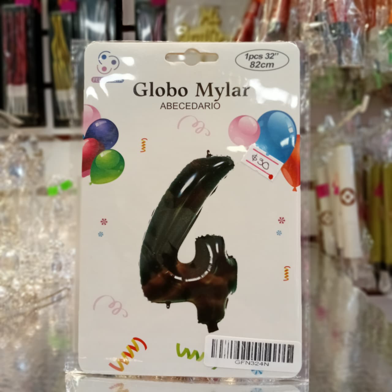 GLOBO FOIL NUMERO 4 NEGRO 32 PULGADAS