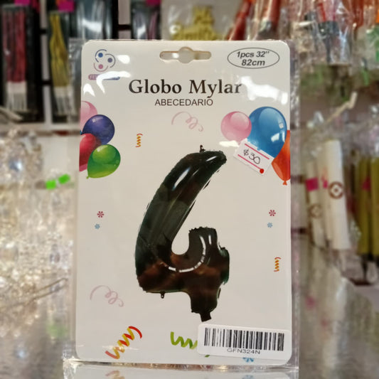 GLOBO FOIL NUMERO 4 NEGRO 32 PULGADAS