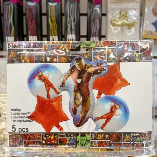 SET 5 GLOBOS IRON MAN