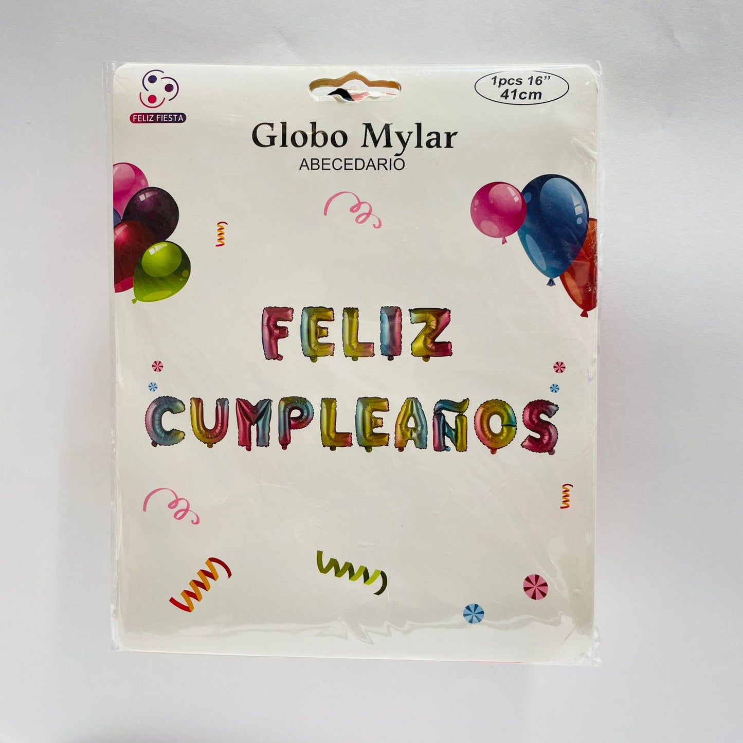Globo feliz Cumpleaños Mayusculas Tornasol