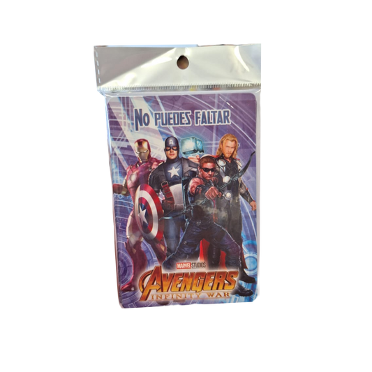 Paquete 10 Invitaciones Avengers