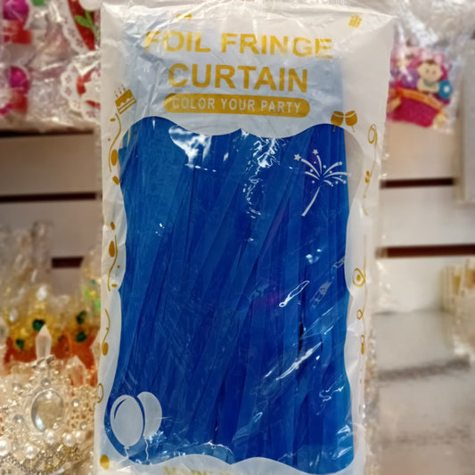 CORTINA TIRA TEXTURA COLOR FOSFORECENTE AZUL