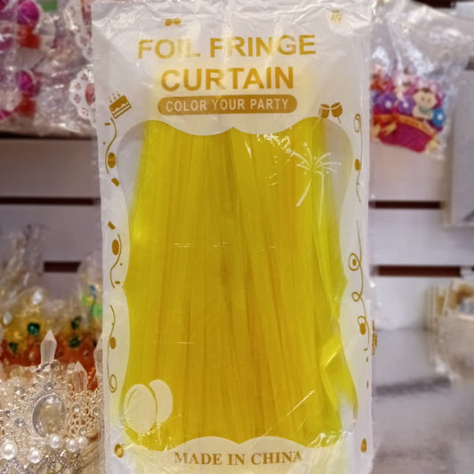 CORTINA TIRA TEXTURA COLOR FOSFORECENTE AMARILLO