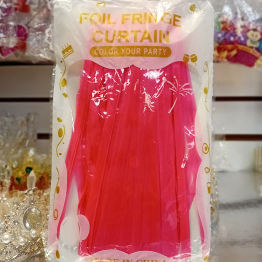 CORTINA TIRA TEXTURA COLOR FOSFORECENTE ROSA FUCSIA