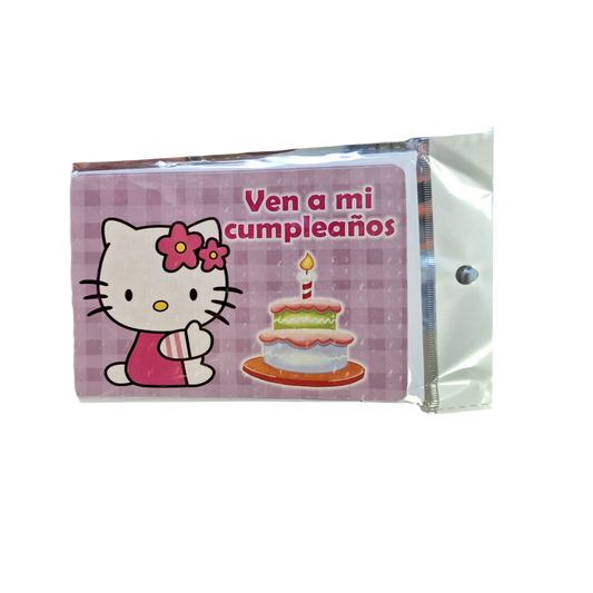 Paquete 10 Invitaciones Hello Kitty
