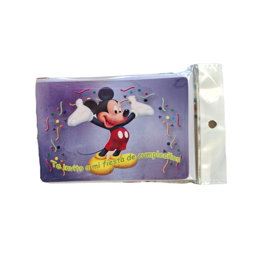 Paquete 10 Invitaciones Mickey Mouse