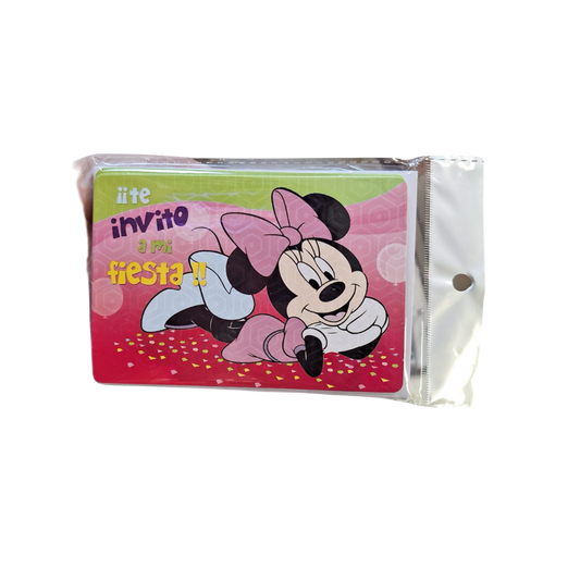 Paquete 10 Invitaciones Minnie Mouse 2