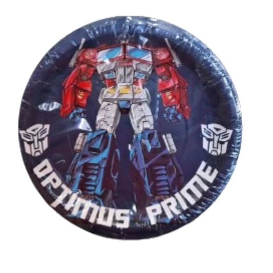Paquete 10 Pz Platos Optimus Prime Transformers