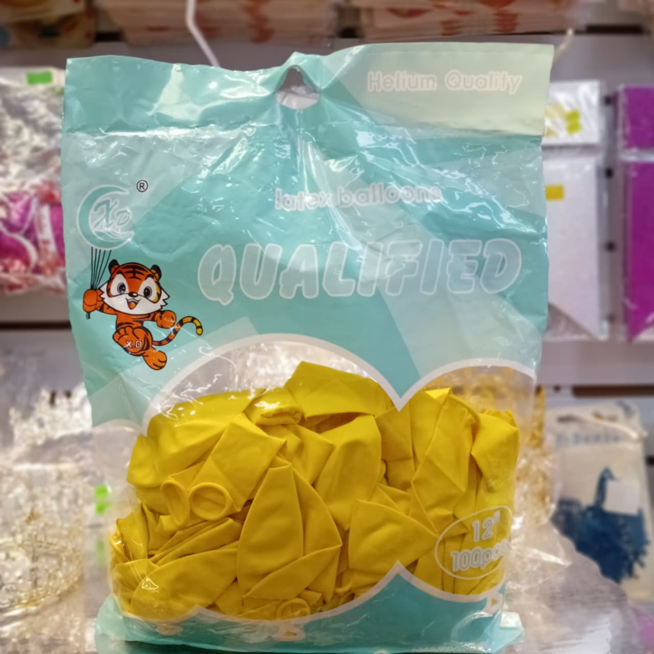 BOLSA DE GLOBOS QUALIFIED COLOR AMARILLO 12 100 PIEZAS