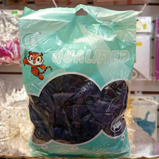 BOLSA DE GLOBOS QUALIFIED COLOR AZUL MARINO 12" 100 PIEZAS