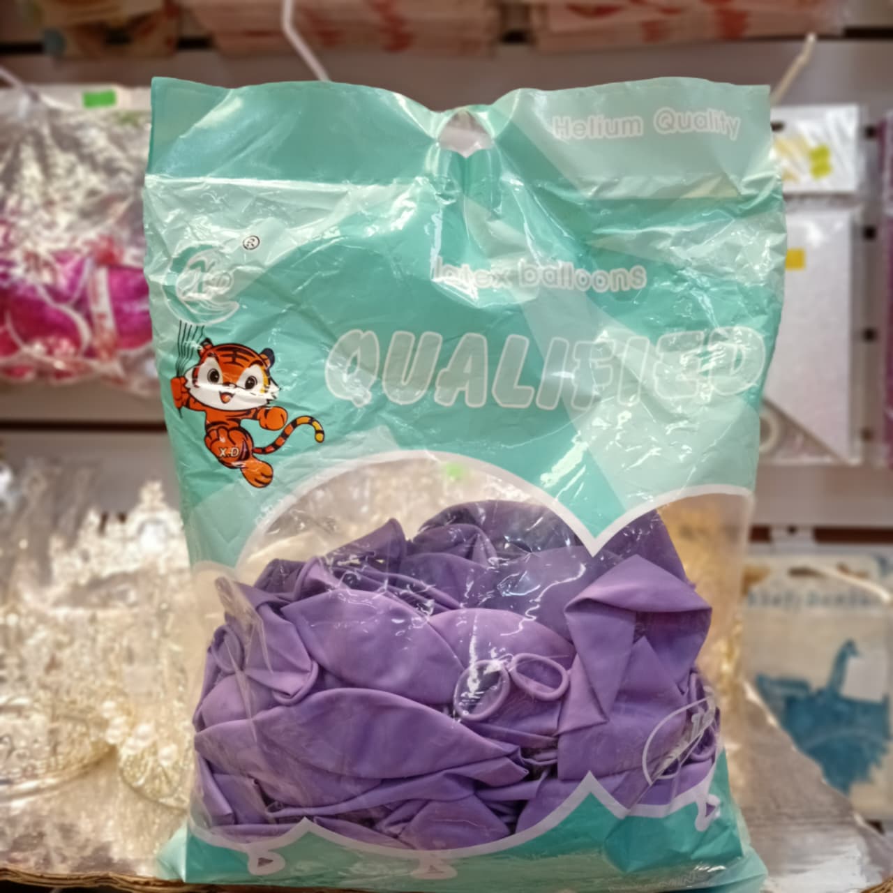 BOLSA DE GLOBOS QUALIFIED COLOR MORADO 12" 100 PIEZAS