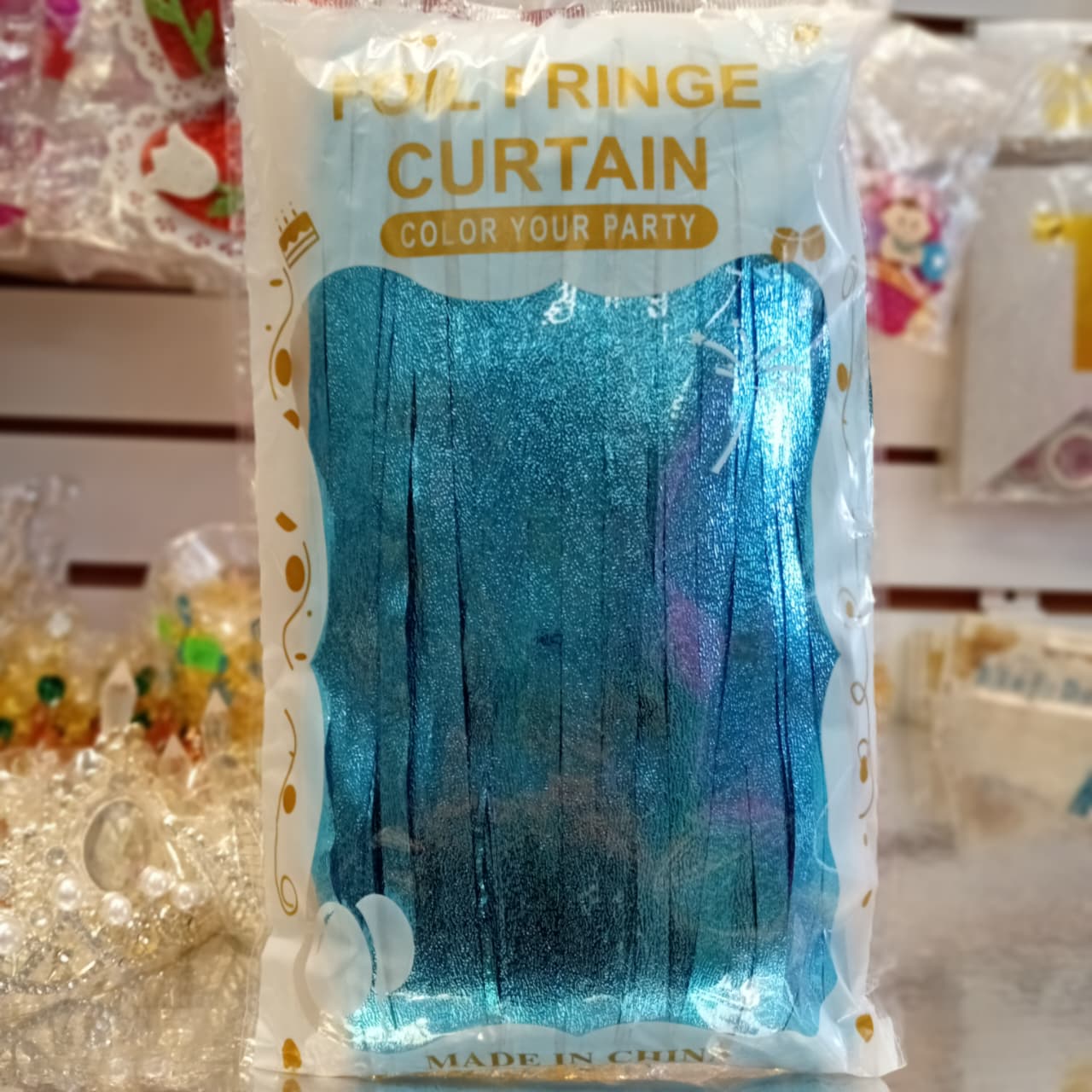 CORTINA TIRA TEXTURA COLOR AZUL CELESTE
