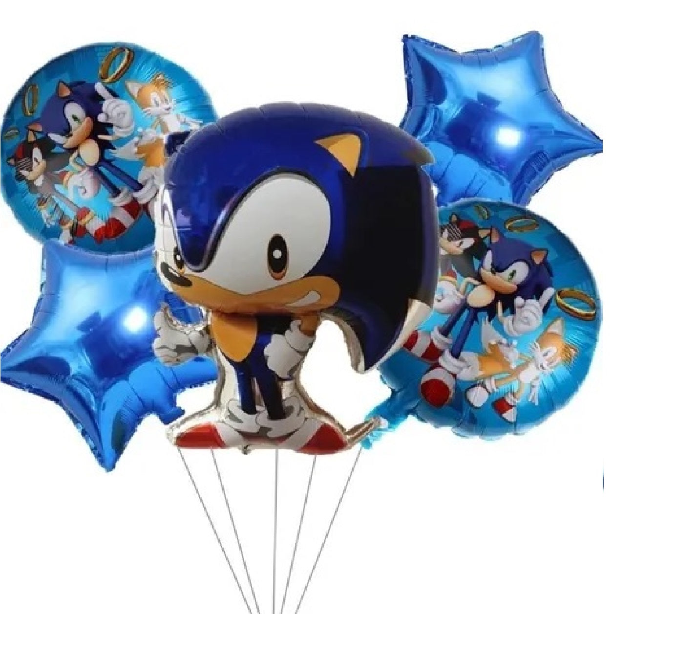 Kit 5 Globos Ballons Fiesta Personajes Sonic