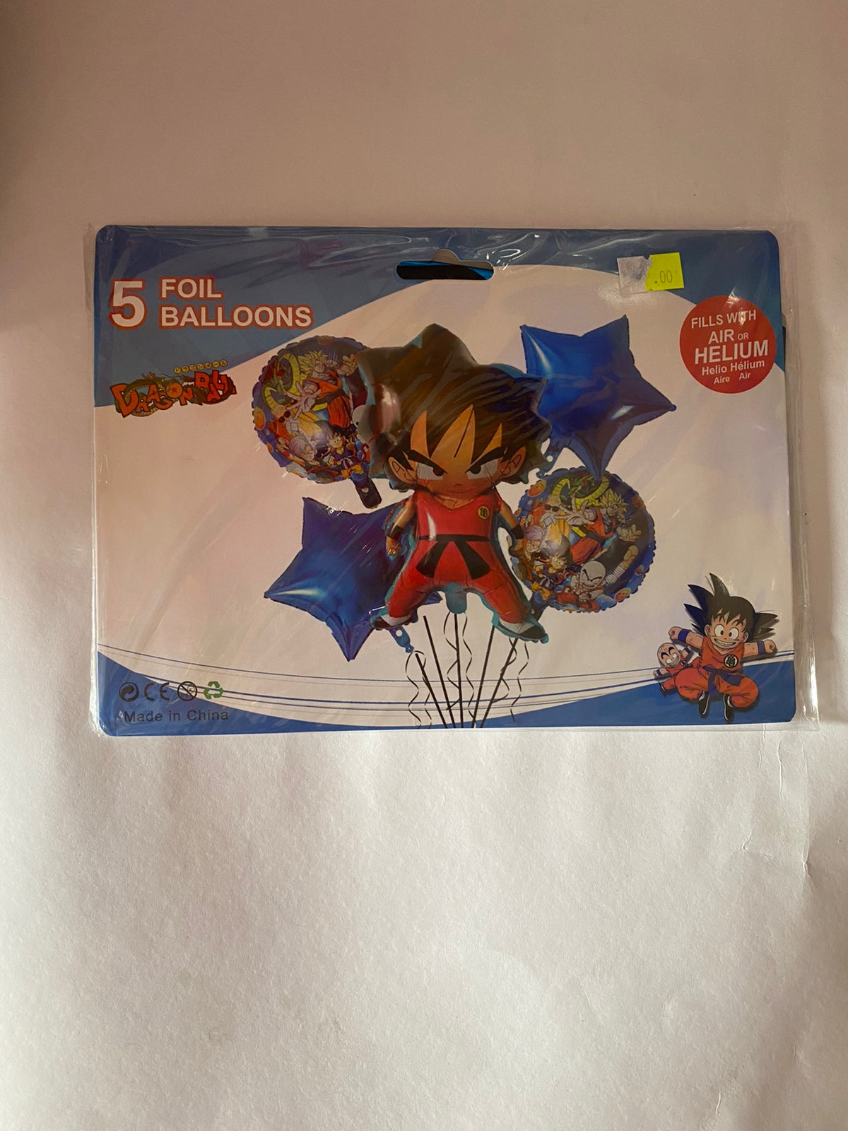 Kit 5 Globos Goku Dragon Ball Z Estrellas Metalizado